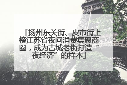扬州东关街、皮市街上榜江苏省夜间消费集聚商圈，成为古城老街打造“夜经济”的样本