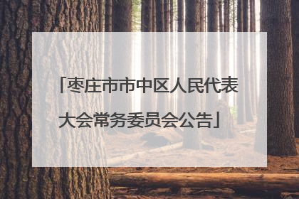 枣庄市市中区人民代表大会常务委员会公告