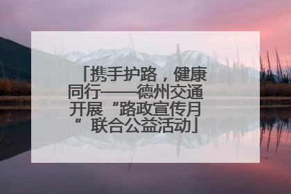 携手护路，健康同行——德州交通开展“路政宣传月”联合公益活动