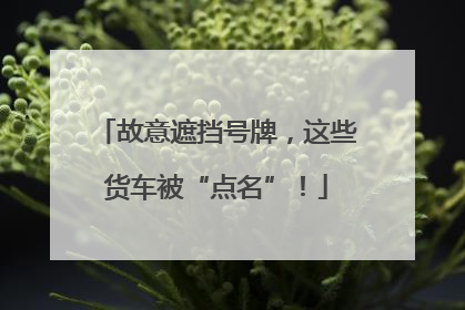 故意遮挡号牌，这些货车被“点名”！