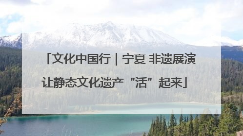 文化中国行｜宁夏 非遗展演让静态文化遗产“活”起来