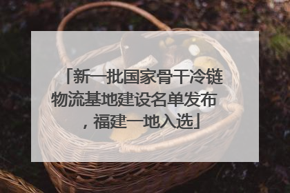 新一批国家骨干冷链物流基地建设名单发布，福建一地入选
