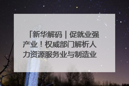 新华解码｜促就业强产业！权威部门解析人力资源服务业与制造业融合发展试点