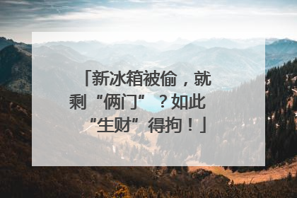 新冰箱被偷，就剩“俩门”？如此“生财”得拘！