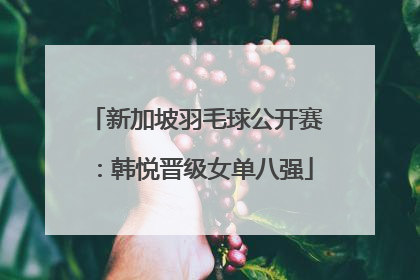新加坡羽毛球公开赛：韩悦晋级女单八强
