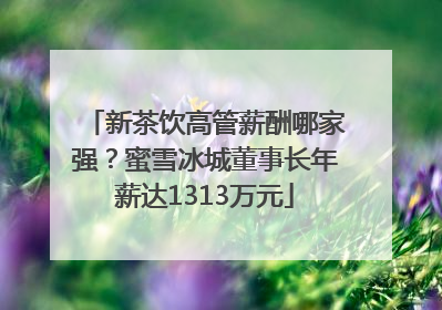 新茶饮高管薪酬哪家强？蜜雪冰城董事长年薪达1313万元