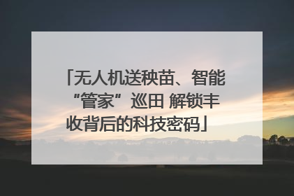 无人机送秧苗、智能“管家”巡田 解锁丰收背后的科技密码