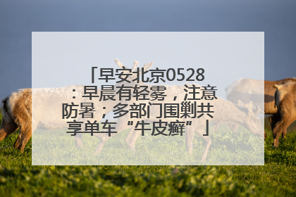 早安北京0528：早晨有轻雾，注意防暑；多部门围剿共享单车“牛皮癣”