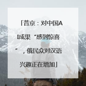 普京：对中国AI成果“感到惊喜”，俄民众对汉语兴趣正在增加