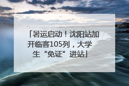 暑运启动！沈阳站加开临客105列，大学生“免证”进站