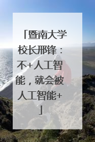 暨南大学校长邢锋：不+人工智能，就会被人工智能+
