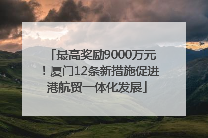 最高奖励9000万元！厦门12条新措施促进港航贸一体化发展