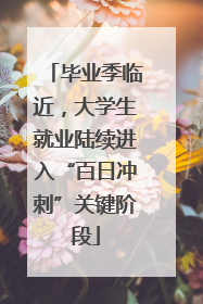 毕业季临近，大学生就业陆续进入“百日冲刺”关键阶段