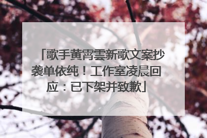 歌手黄霄雲新歌文案抄袭单依纯！工作室凌晨回应：已下架并致歉