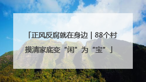 正风反腐就在身边｜88个村摸清家底变“闲”为“宝”