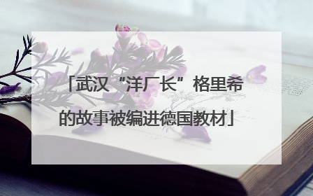 武汉“洋厂长”格里希的故事被编进德国教材