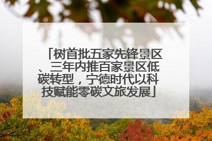 树首批五家先锋景区、三年内推百家景区低碳转型，宁德时代以科技赋能零碳文旅发展
