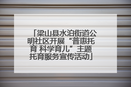 梁山县水泊街道公明社区开展“普惠托育 科学育儿”主题托育服务宣传活动