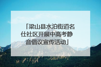 梁山县水泊街道名仕社区开展中高考静音倡议宣传活动