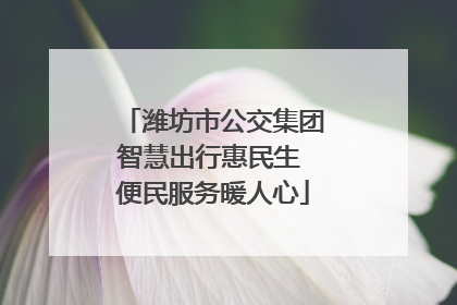 潍坊市公交集团智慧出行惠民生 便民服务暖人心