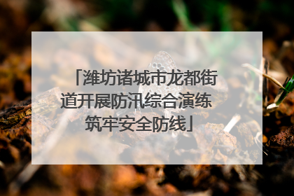 潍坊诸城市龙都街道开展防汛综合演练 筑牢安全防线