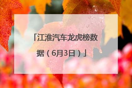 江淮汽车龙虎榜数据（6月3日）