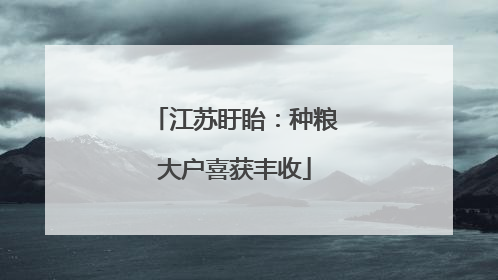 江苏盱眙：种粮大户喜获丰收