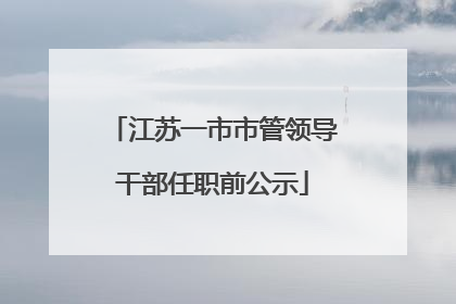 江苏一市市管领导干部任职前公示