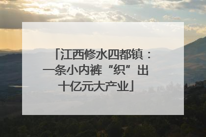 江西修水四都镇：一条小内裤“织”出十亿元大产业