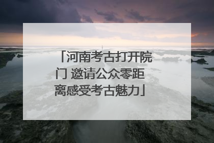 河南考古打开院门 邀请公众零距离感受考古魅力