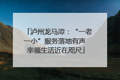 泸州龙马潭：“一老一小”服务落地有声 幸福生活近在咫尺
