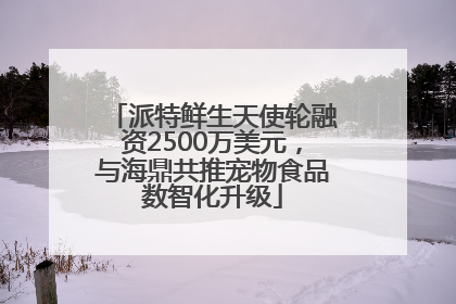 派特鲜生天使轮融资2500万美元，与海鼎共推宠物食品数智化升级