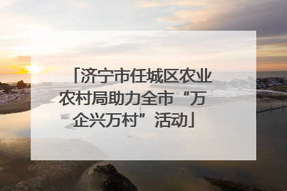 济宁市任城区农业农村局助力全市“万企兴万村”活动