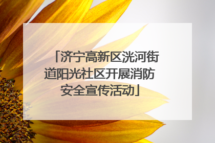 济宁高新区洸河街道阳光社区开展消防安全宣传活动