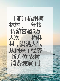 浙江杭州梅林村，一年接待游客超5万人次——梅林村，满满人气从何来（经济新方位·农村消费观察）