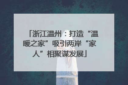 浙江温州：打造“温暖之家”吸引两岸“家人”相聚谋发展