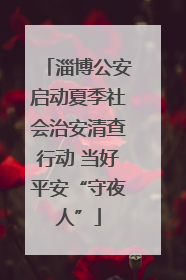 淄博公安启动夏季社会治安清查行动 当好平安“守夜人”