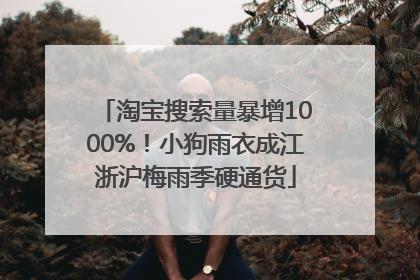 淘宝搜索量暴增1000%！小狗雨衣成江浙沪梅雨季硬通货