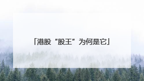 港股“股王”为何是它