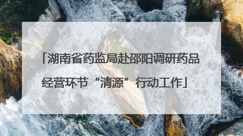 湖南省药监局赴邵阳调研药品经营环节“清源”行动工作