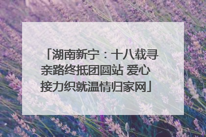 湖南新宁：十八载寻亲路终抵团圆站 爱心接力织就温情归家网