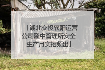 湖北交投襄阳运营公司隆中管理所安全生产月实招频出