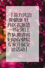 菏力共治助健康 牡丹区省派第一书记和工作队邀请省妇幼保健院专家开展义诊活动