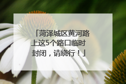 菏泽城区黄河路上这5个路口临时封闭，请绕行！