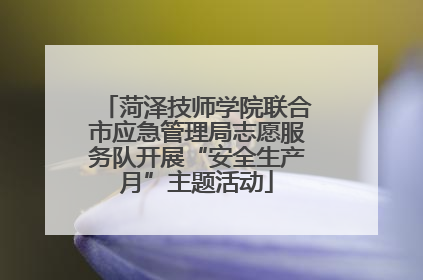菏泽技师学院联合市应急管理局志愿服务队开展“安全生产月”主题活动