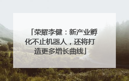 荣耀李健：新产业孵化不止机器人，还将打造更多增长曲线