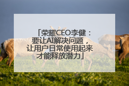 荣耀CEO李健：要让AI解决问题，让用户日常使用起来才能释放潜力