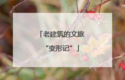 老建筑的文旅“变形记”