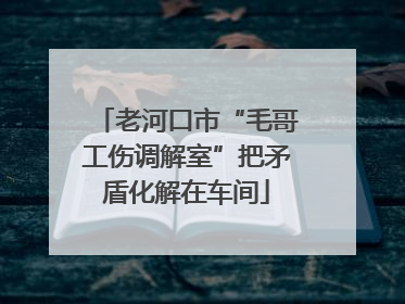 老河口市“毛哥工伤调解室”把矛盾化解在车间