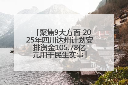 聚焦9大方面 2025年四川达州计划安排资金105.78亿元用于民生实事